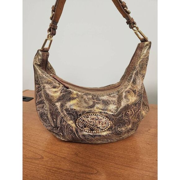Debbie Brooks, Handbags - Debbie Brooks, as seen in Shark Tank, brown and gold Shimmer floral design with